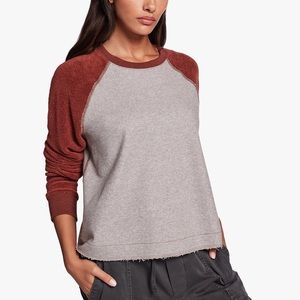 JAMES PERSE VINTAGE SWEAT TOP - Heather Gray/Red